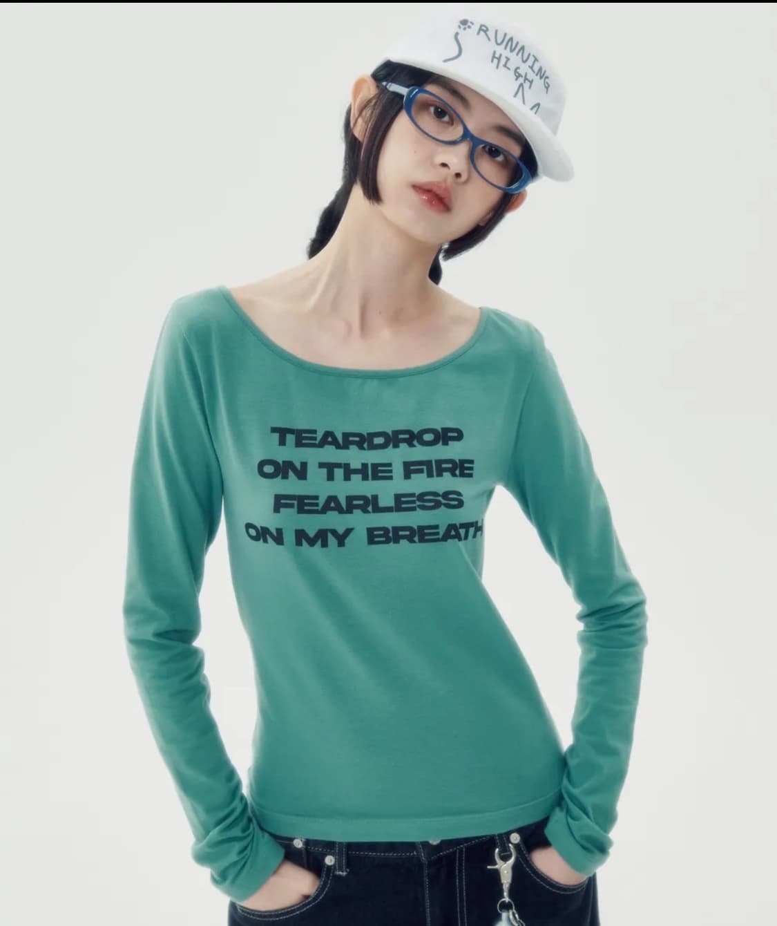 러닝하이 레터링 슬림티 상품이미지1