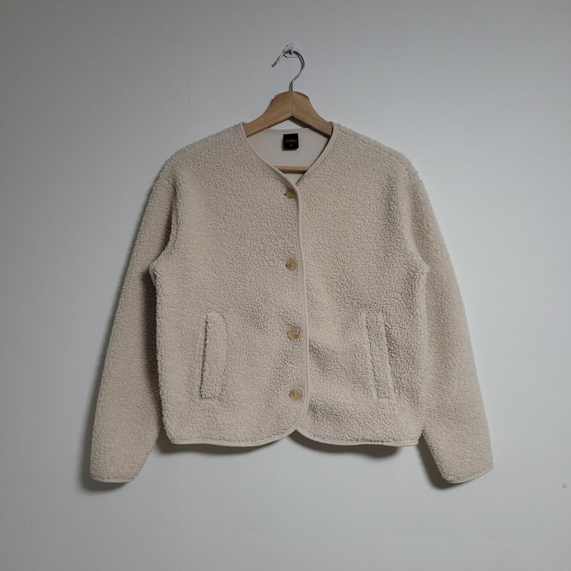 (85) TOPTEN 탑텐 아이보리 뽀글이 양털 자켓 가디건 상품이미지1