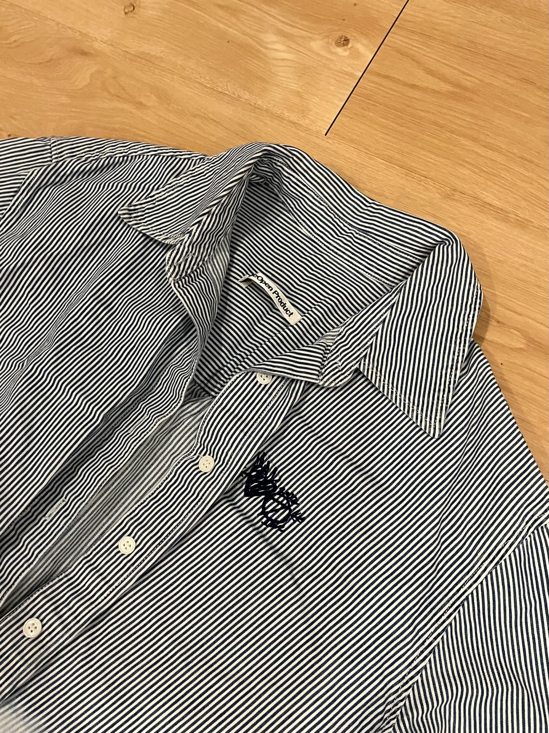 TheOpen Product  하프 블리치 셔츠 데님 블루 상품이미지4