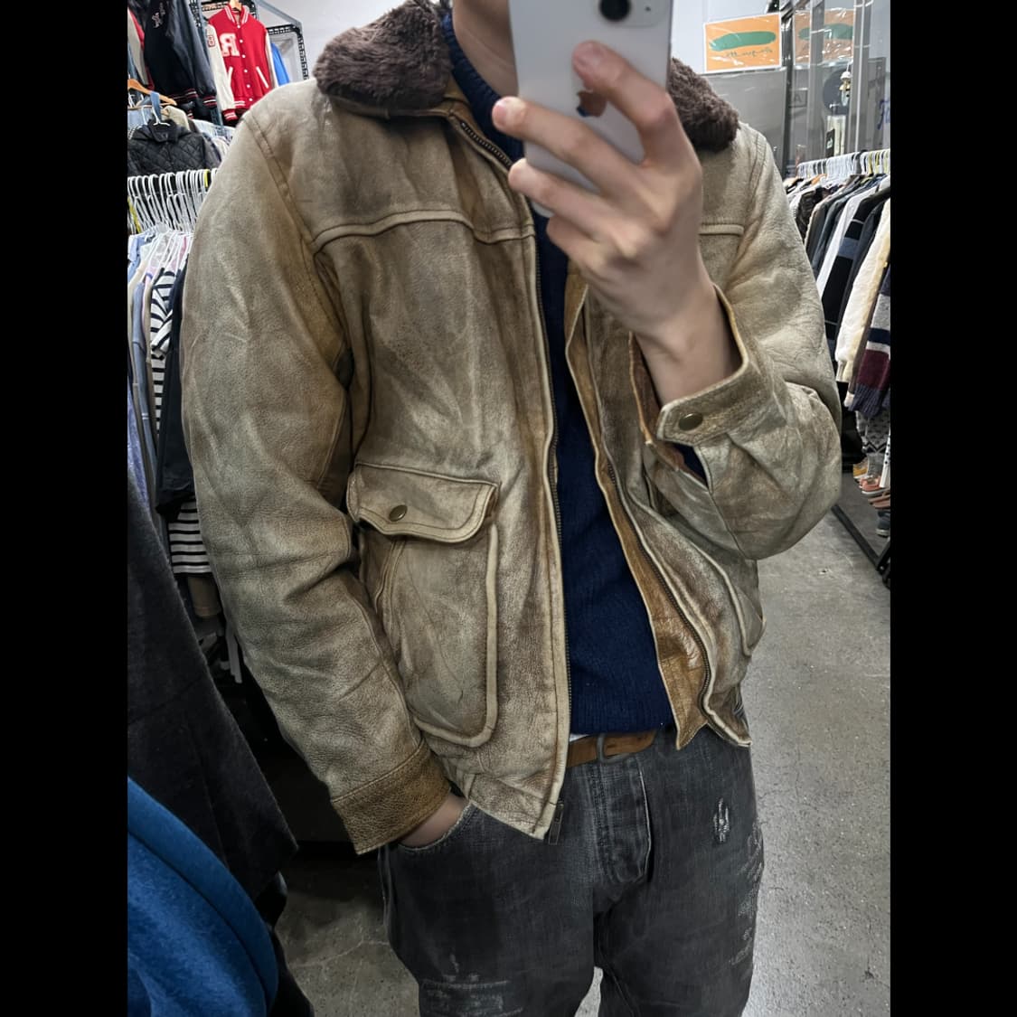 Made in JAPAN G1 소가죽 플라이트 봄버자켓 상품이미지2