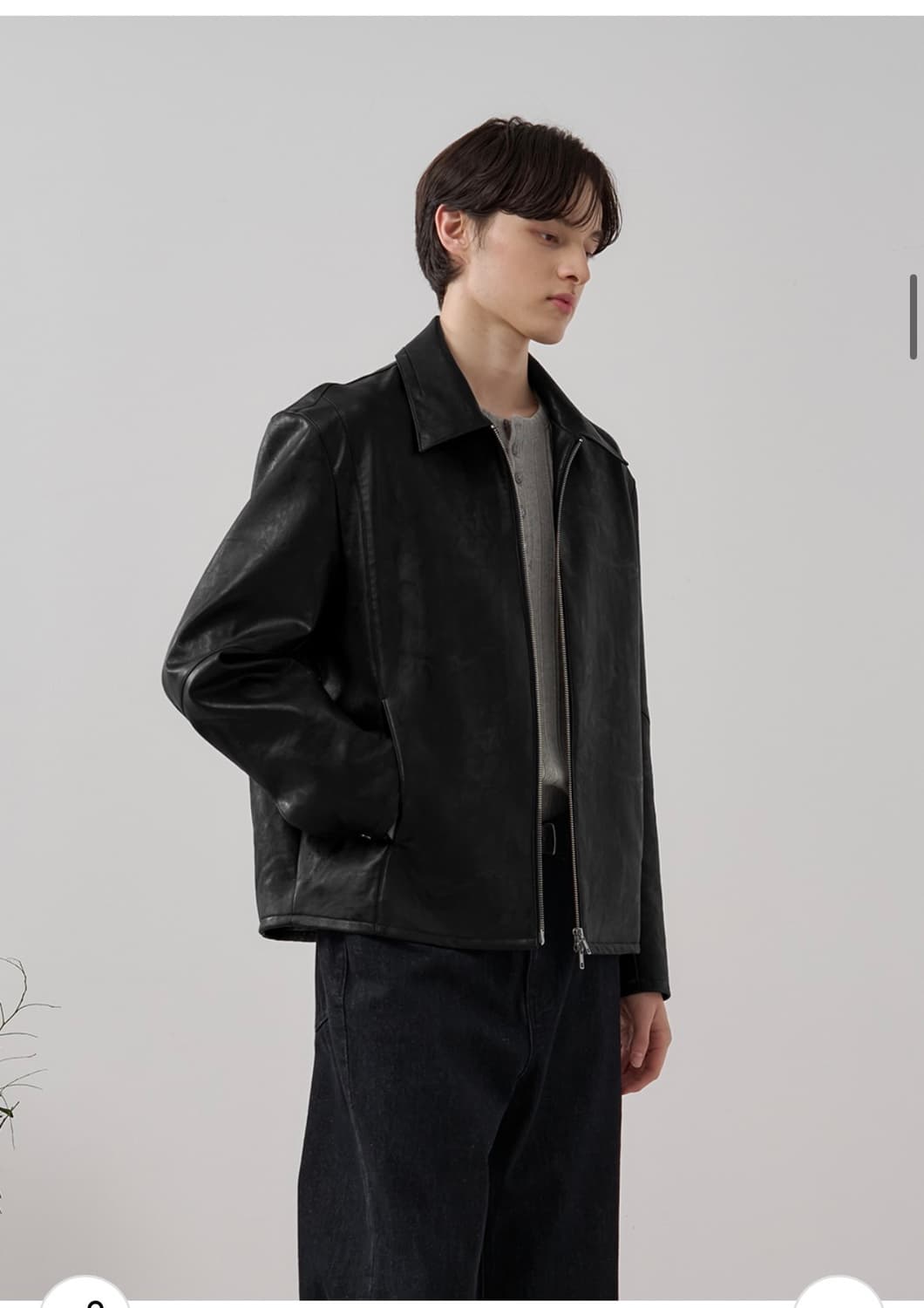 (L) 드로우핏 리파인드 라인 레더 자켓 [BLACK] 판매 상품이미지6