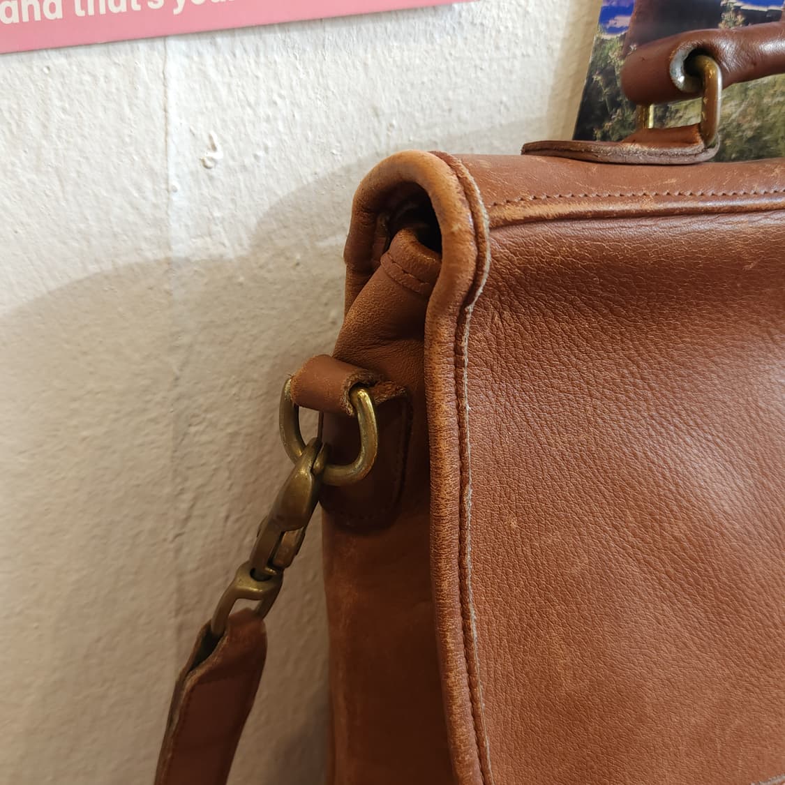 90년대 올드 코치 빈티지 글로브 탠디 레더 카우하이드 크로스백 상품이미지5