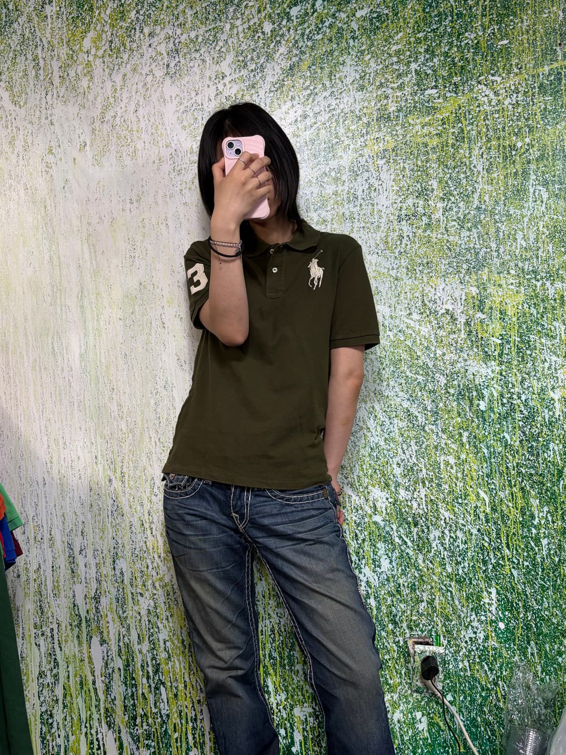 폴로 빅포니 치프키프 올리브 카키 카라 pk 반팔 티셔츠 L 상품이미지3