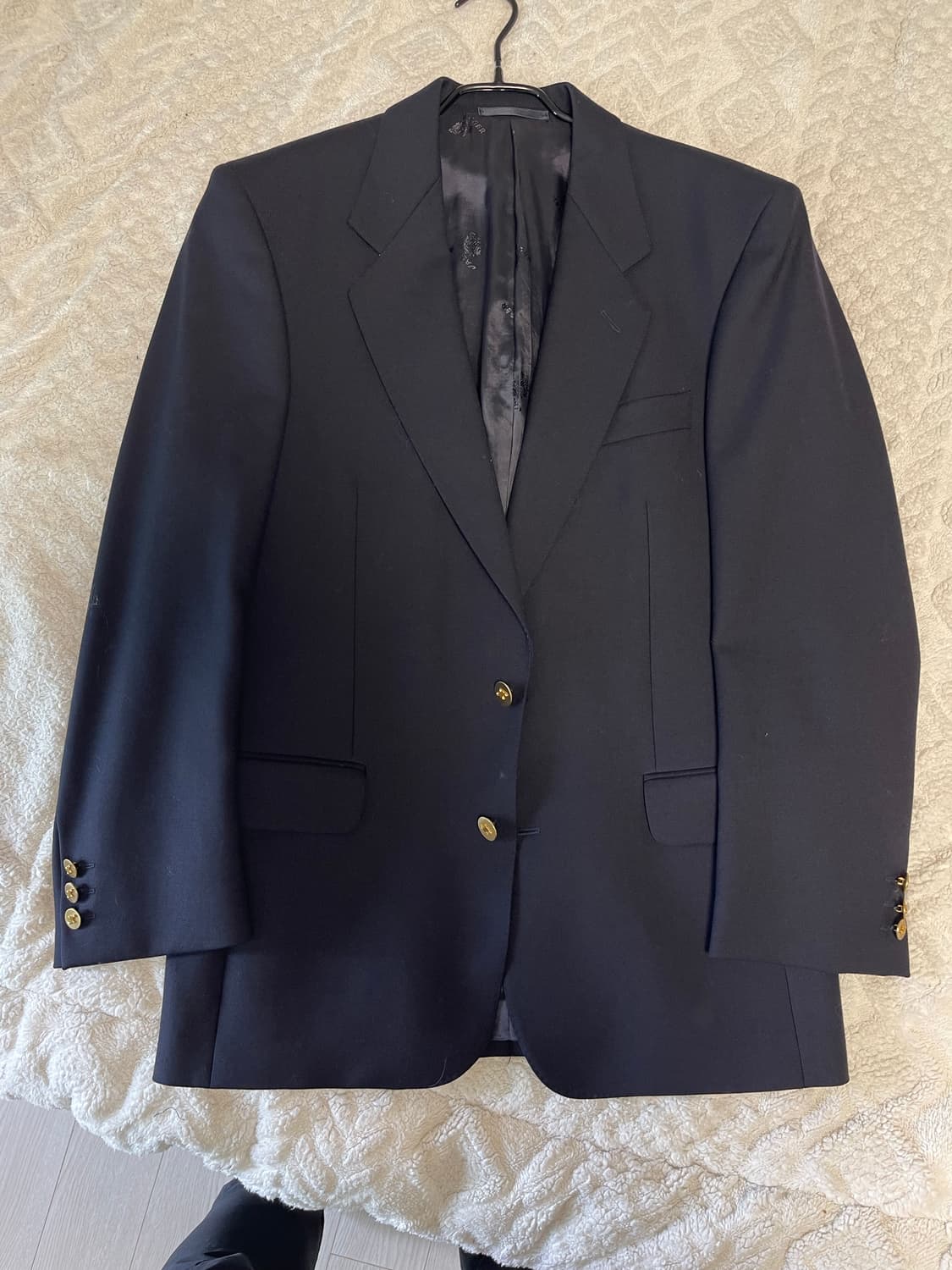 JAEGER 빈티지 영국 생산 네이비 금장 블레이저 46S 상품이미지6