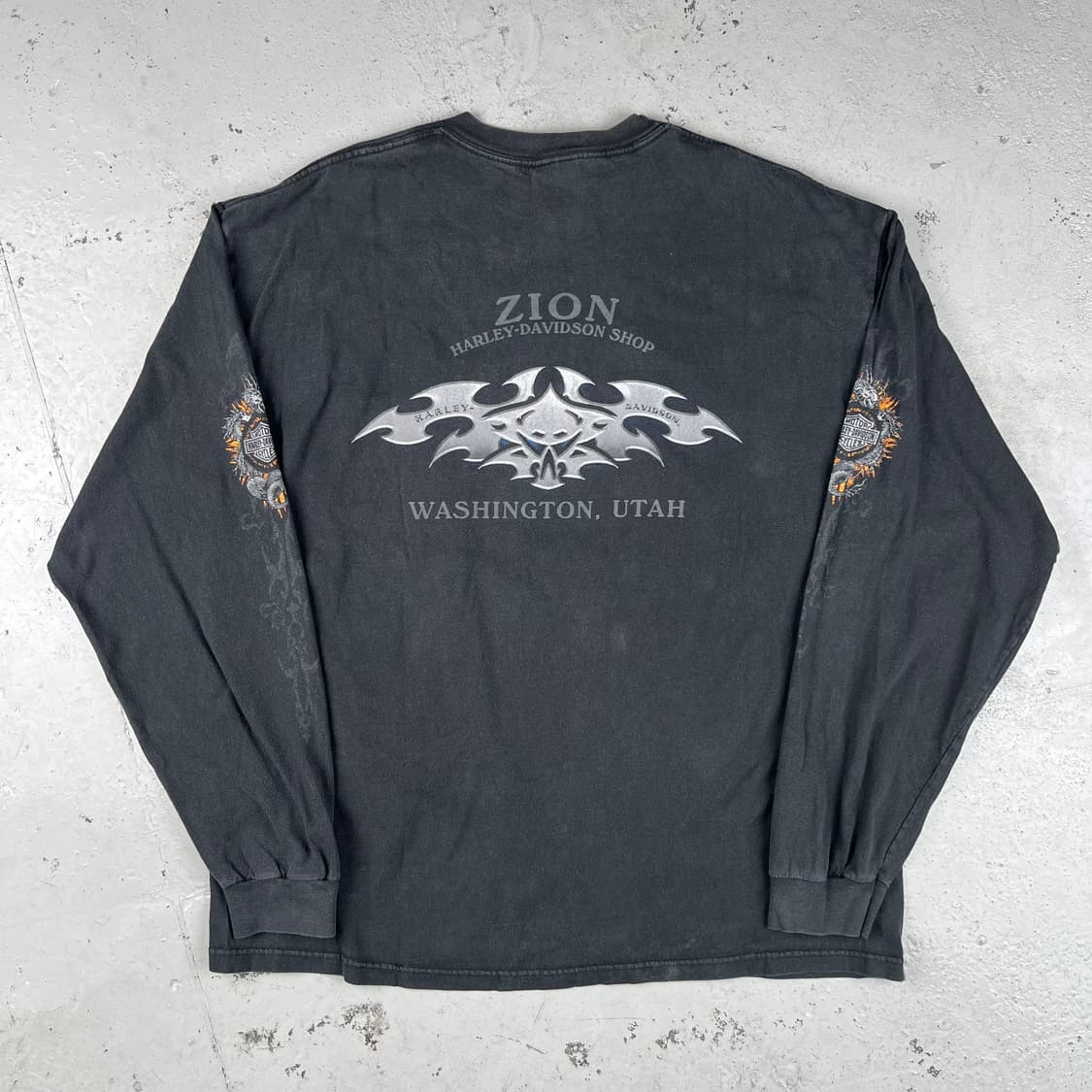 빈티지 할리데이비슨 워싱턴 유타 포켓 긴팔티 상품이미지2