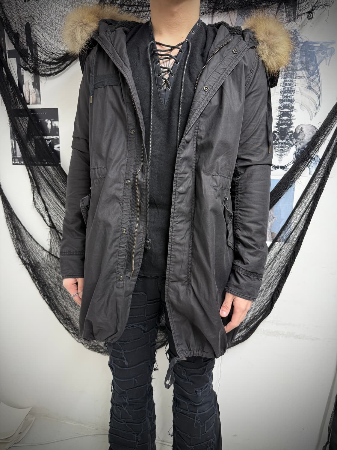 G.O.A collar detailed fur jumper  상품이미지4