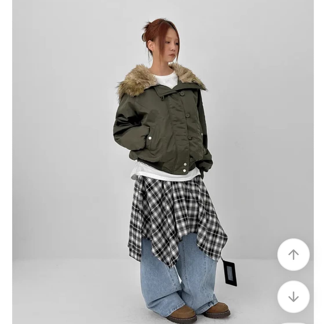 블랙업 누닐 퍼트리밍 후드 점퍼 카키 상품이미지2