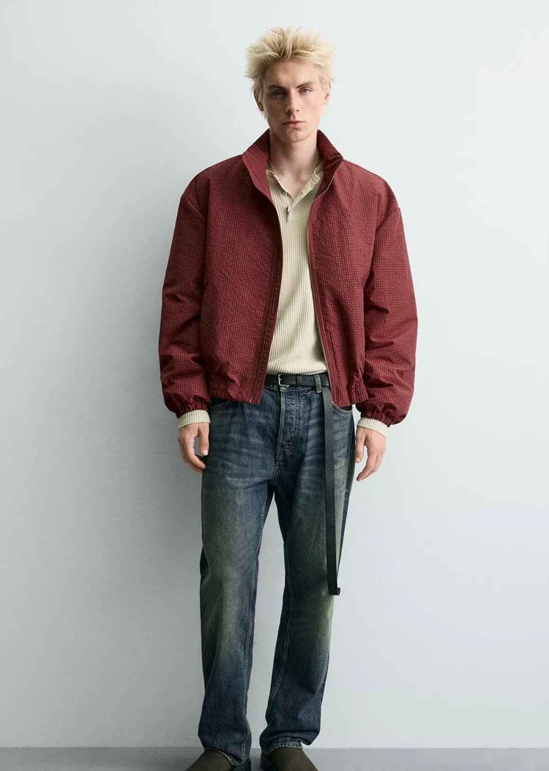 자라 체크 패턴 방풍 재킷 상품이미지3