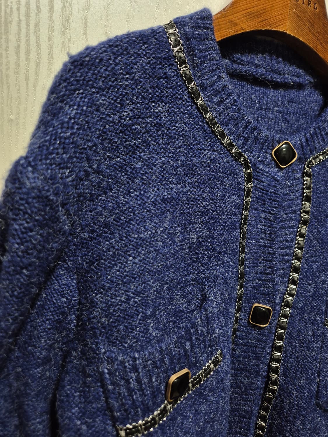 (세일)(새상품)vtg 네이비블루 가디건 스커트 셋업 상품이미지5