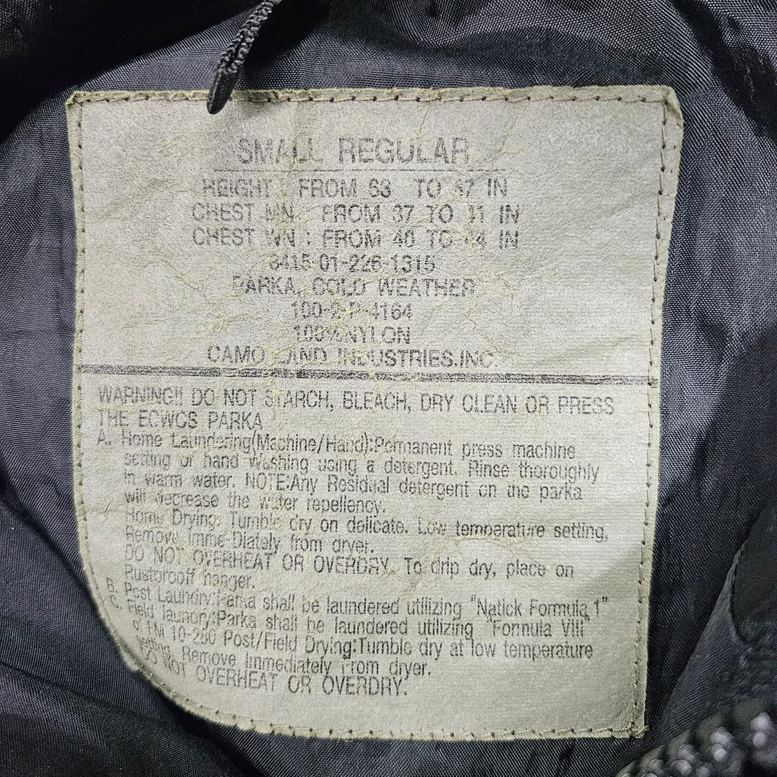 콜드 웨더 나일론 파카 블랙 S R 상품이미지6