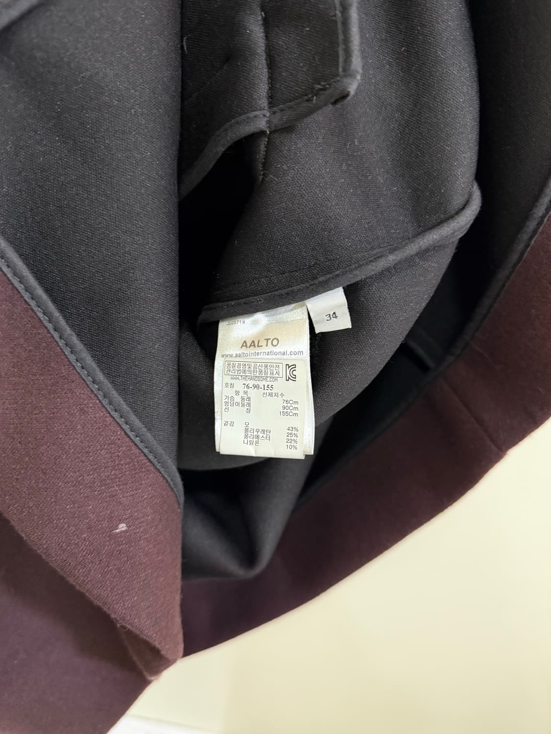 AALTO 버건디 차이나 카라 코트 정품 상품이미지4