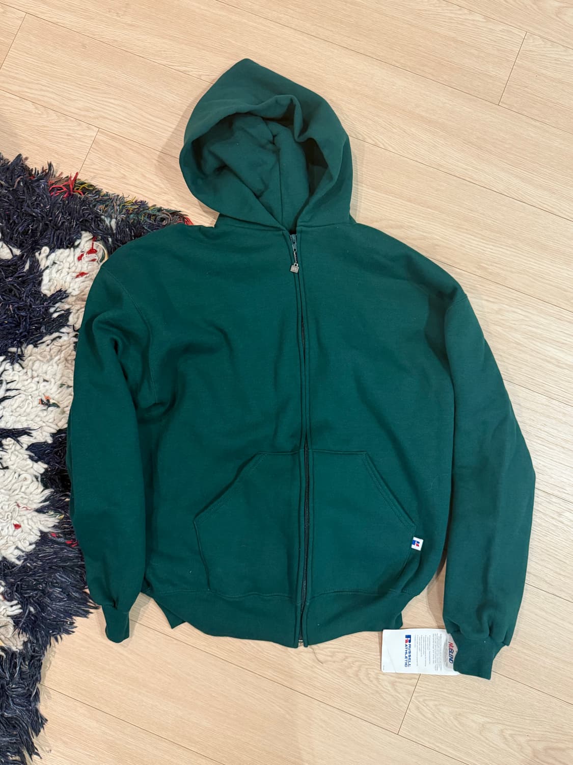 [L] 90s 러셀 후드 집업 데드스탁 그린 상품이미지2