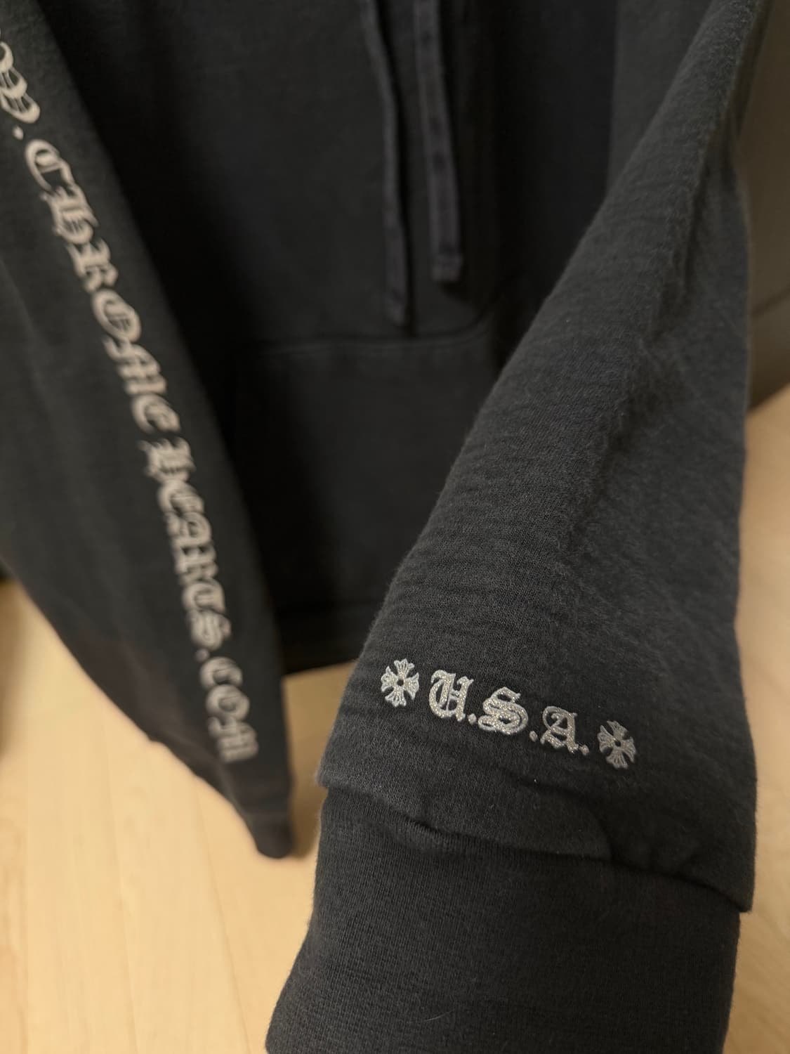 크롬하츠 실버 글리터 후드티 L 상품이미지4