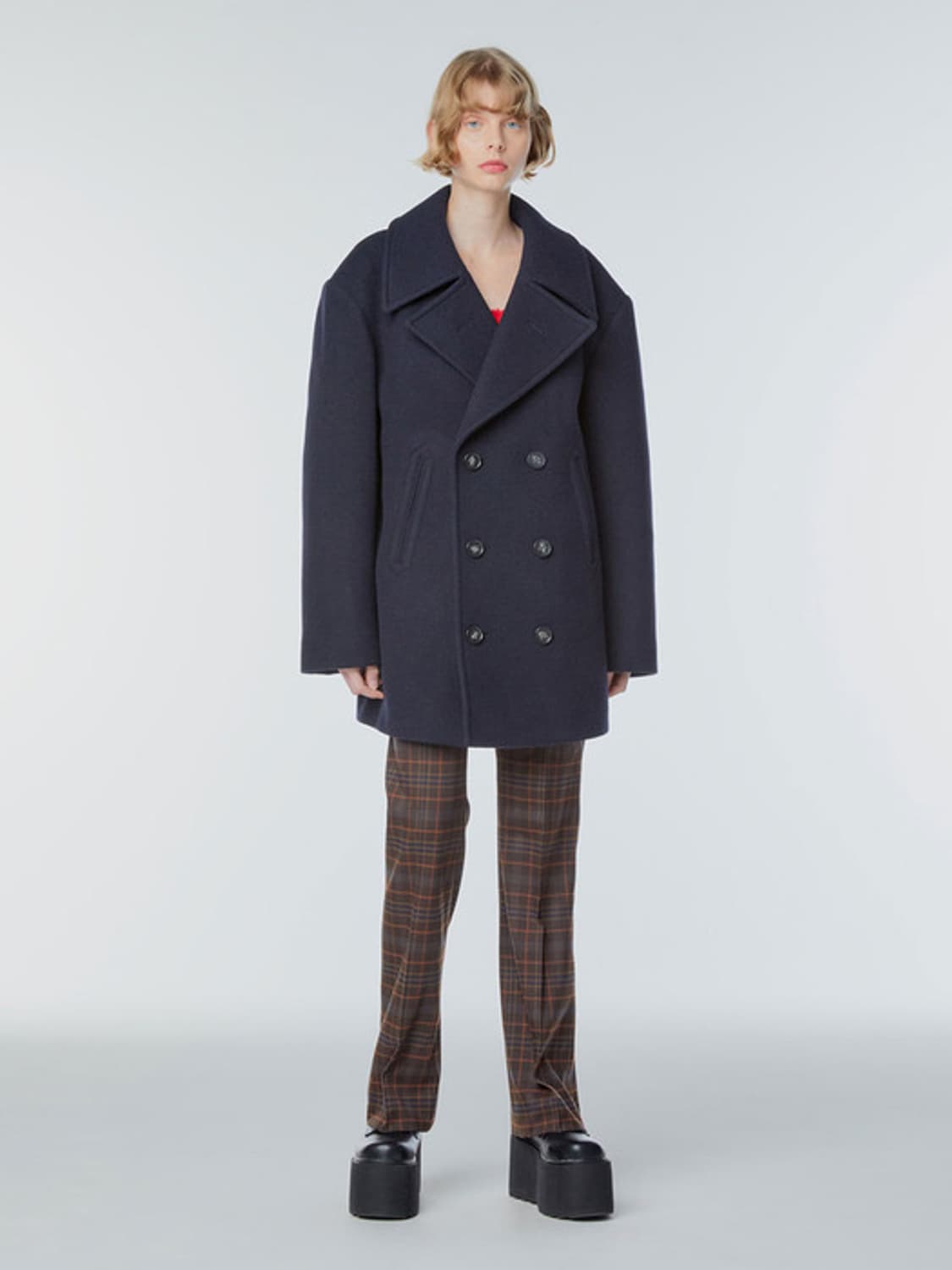 인스턴트펑크 오버사이즈 울 피코트 M 상품이미지5