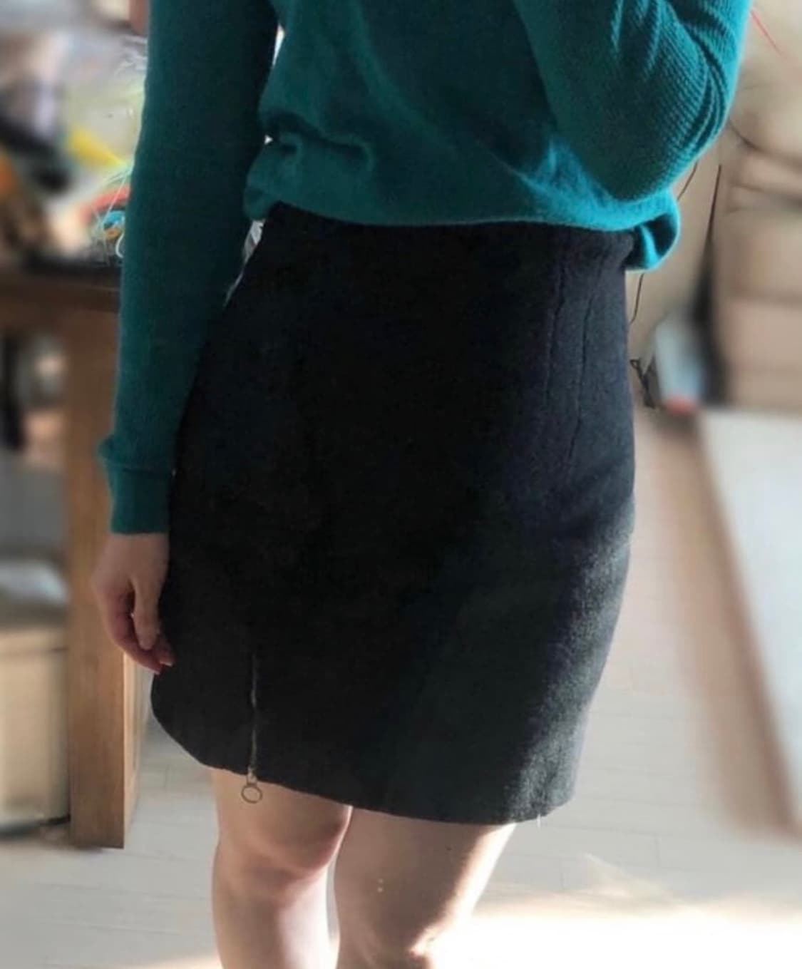 55 새상품 까르벵 정가60만 모 하이웨이스트 완전따뜻 겨울 스커트 치마 상품이미지2