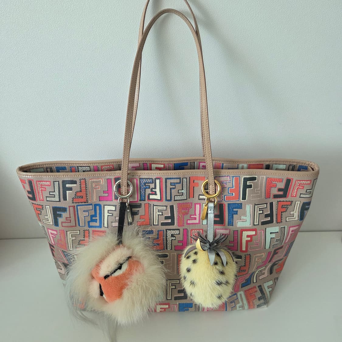 FENDI 펜디 정품 FF 멀티컬러 쇼퍼백 숄더백 멀티주카 보부상백 상품이미지10