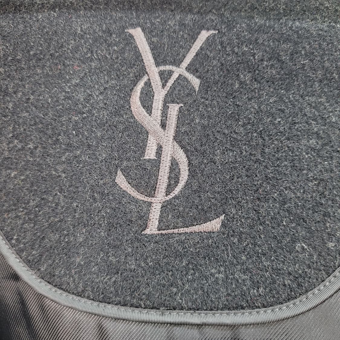 90s YSL 입생로랑 하링턴 퍼 카라 울 집업 자켓 100사이즈 상품이미지8