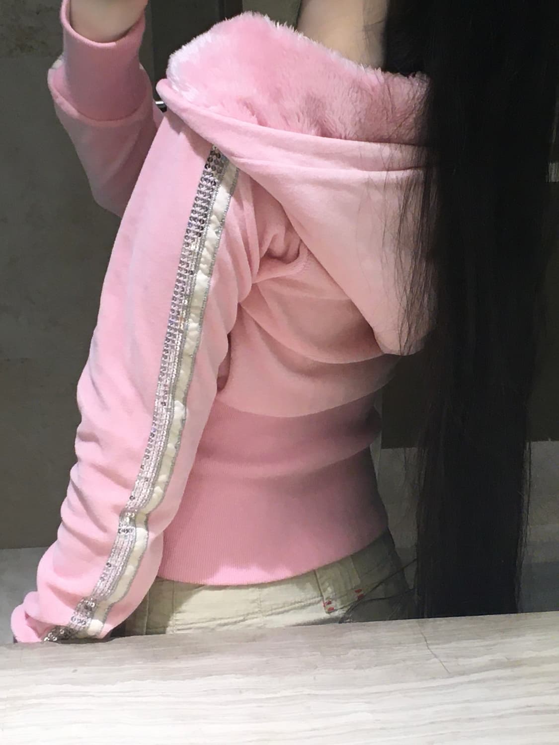 BEBE SPORT 핑크 퍼 후드집업 핀터레스트 갸루 y2k 00s 상품이미지7