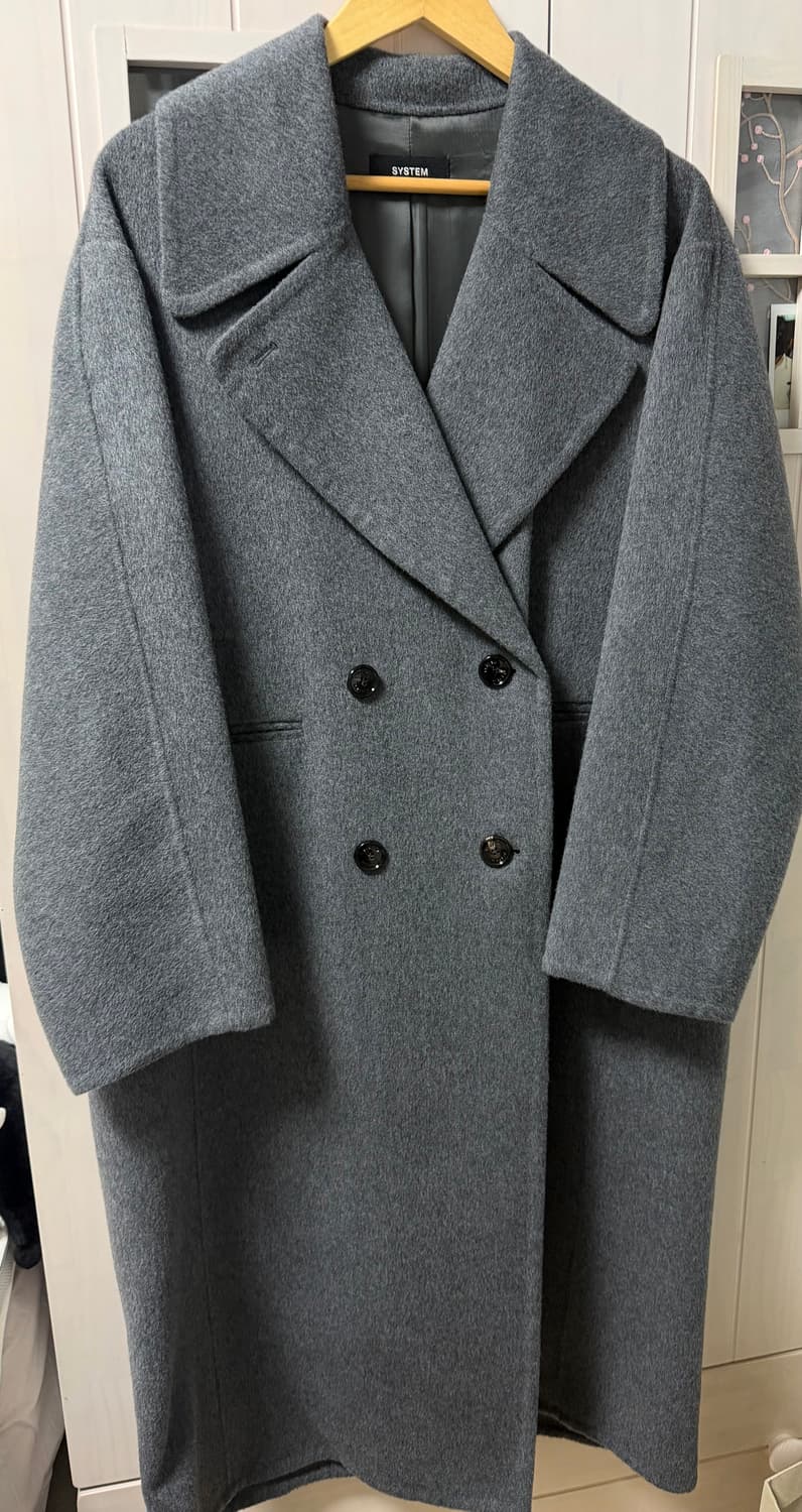 23fw system 한섬 시스템 캐시미어 더블 코트 그레이 82 상품이미지5