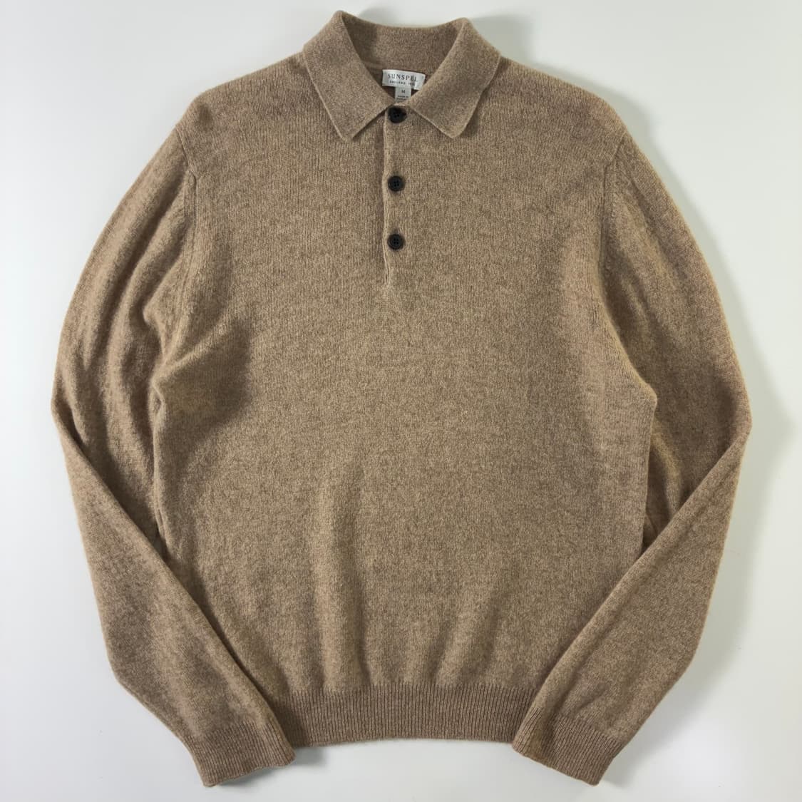 Sunspel 썬스펠 캐시미어100% 우디 브라운 카라 니트 상품이미지1
