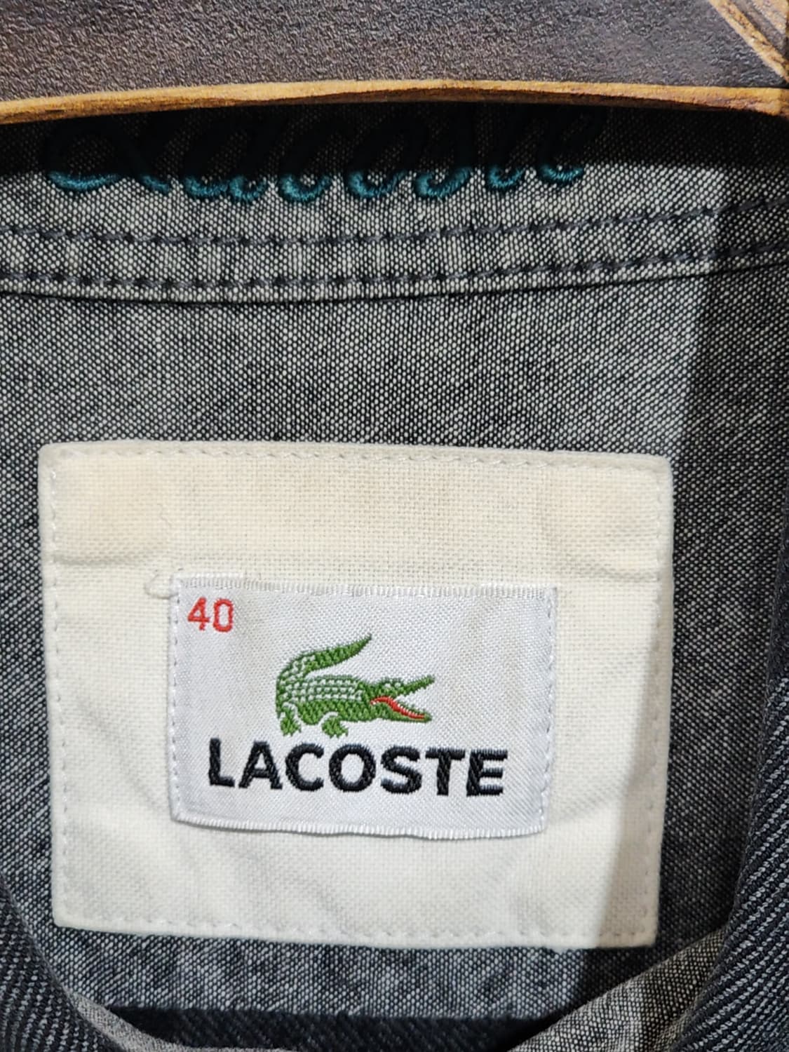 (M) 라코스테 남방 체크 셔츠 포켓 로고 캐주얼  상품이미지3