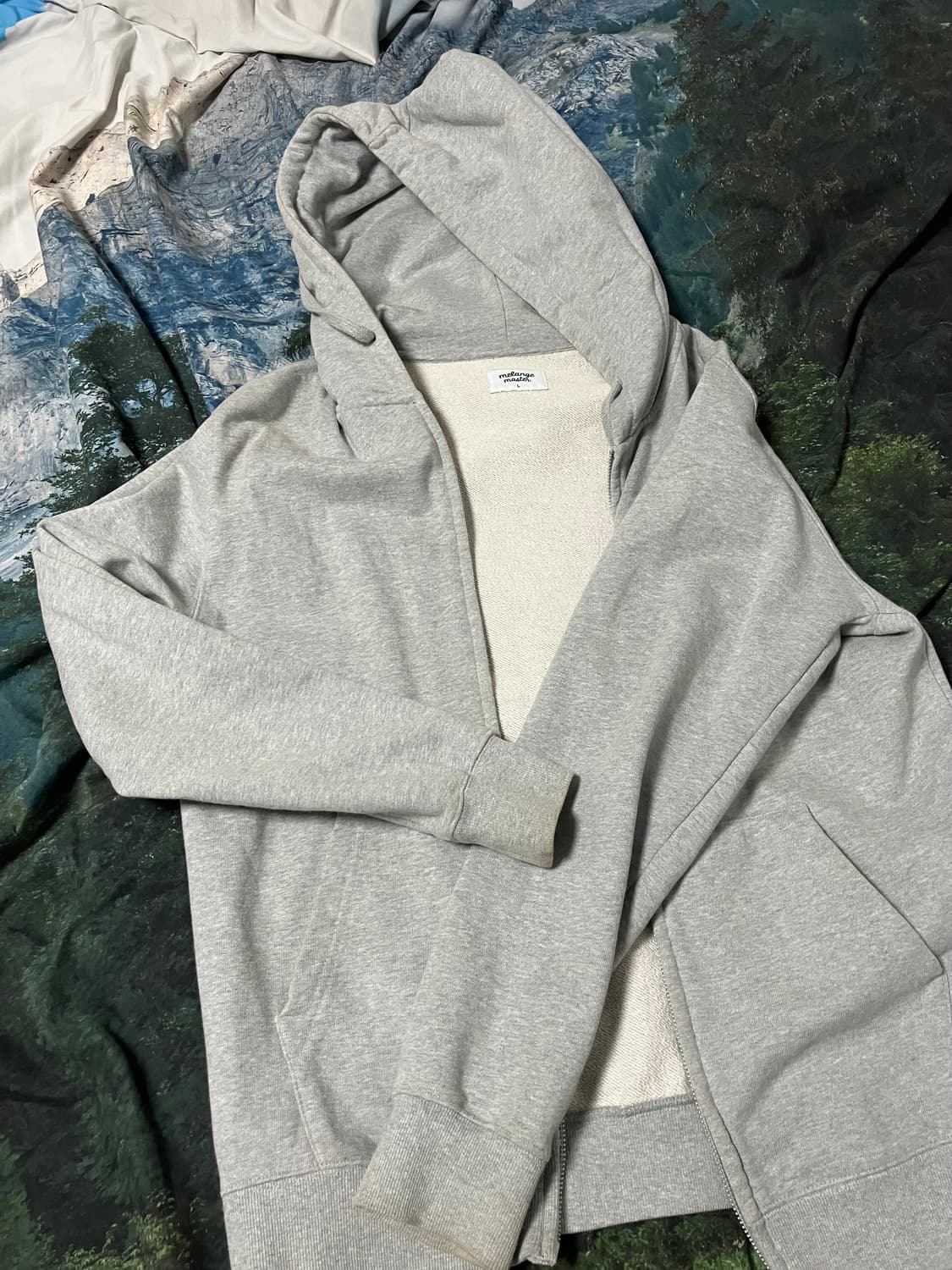 멜란지 마스터 스탠다드 후드 스웨트 집업 - 멜란지 그레이 (L) 상품이미지1