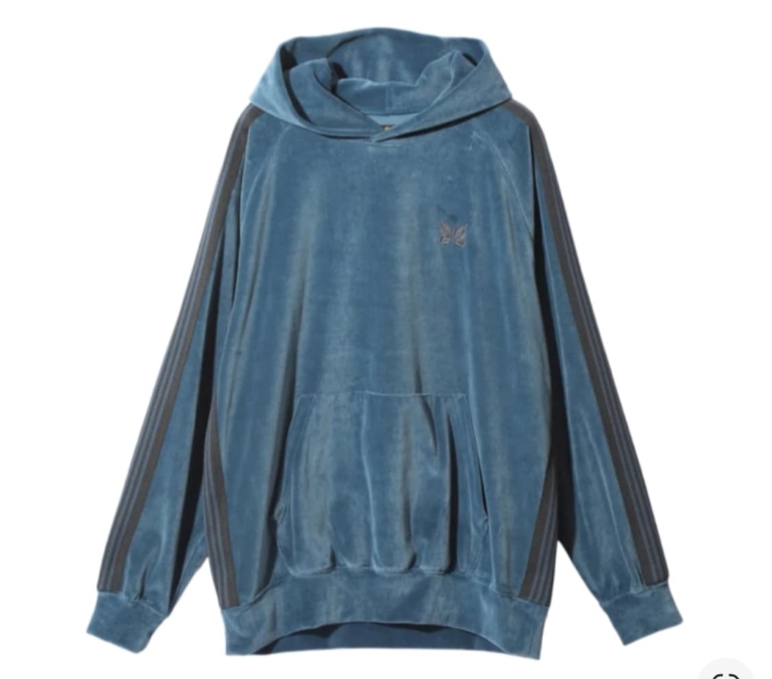 [M] Needles Smoke Blue색상 벨루어 후드티 상품이미지1