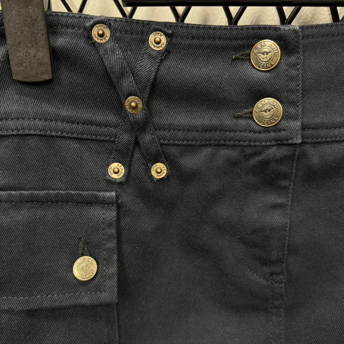 00s 아르마니 진스 미니 스커트 사이드 포켓 포인트 네이비 상품이미지5