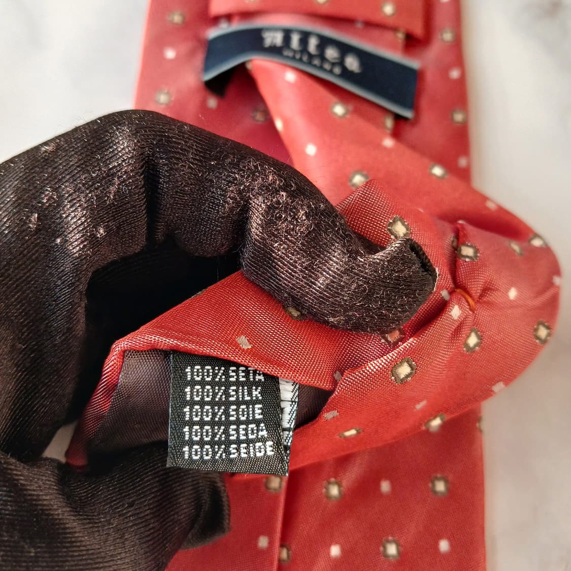 알테아 실크 오렌지 패턴 넥타이 9.2cm A등급 A19253
 상품이미지9