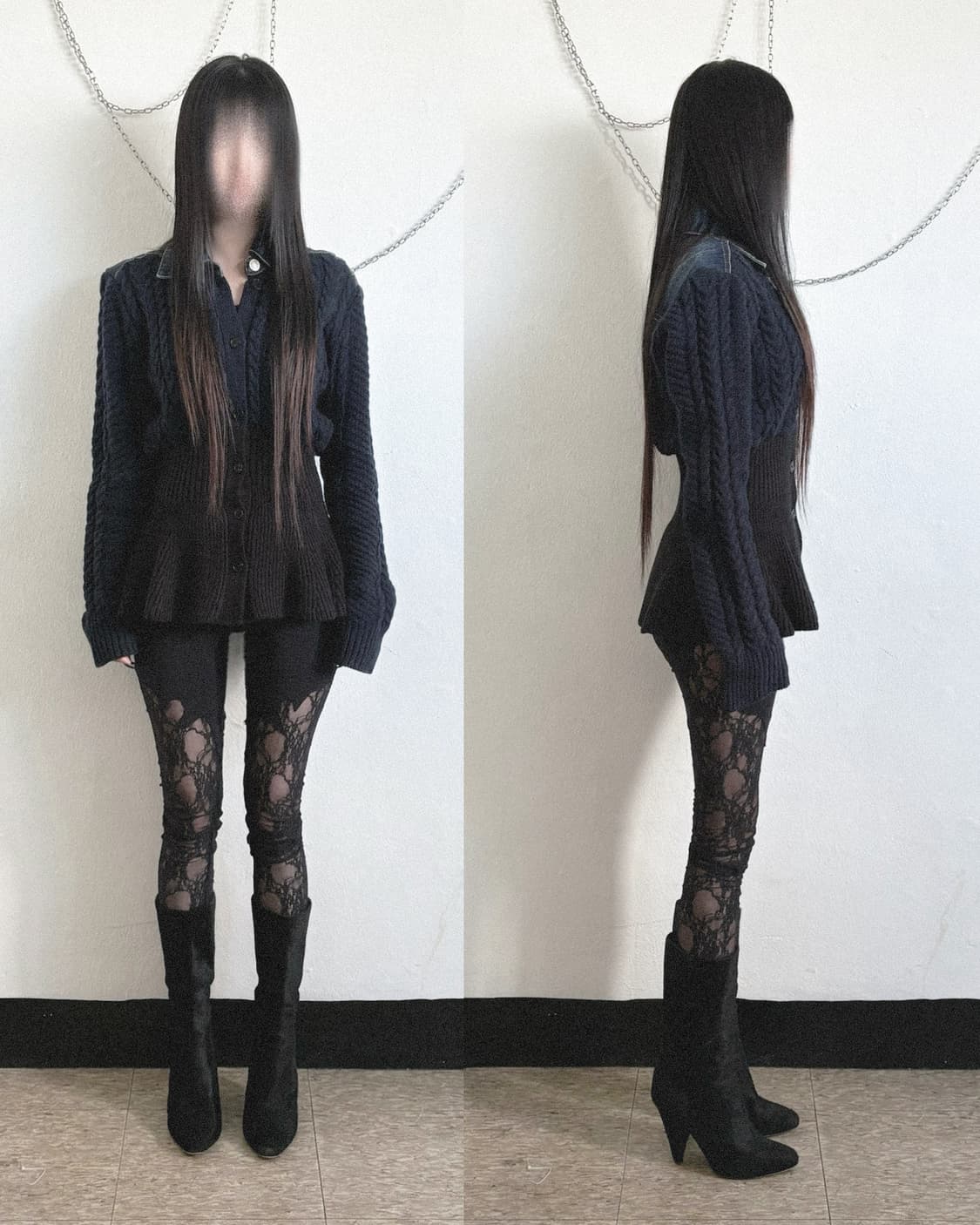 시스루 레이스 레깅스 상품이미지2