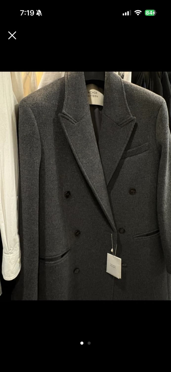 파사드패턴 캐시미어 더플코트 그레이 xs 상품이미지2