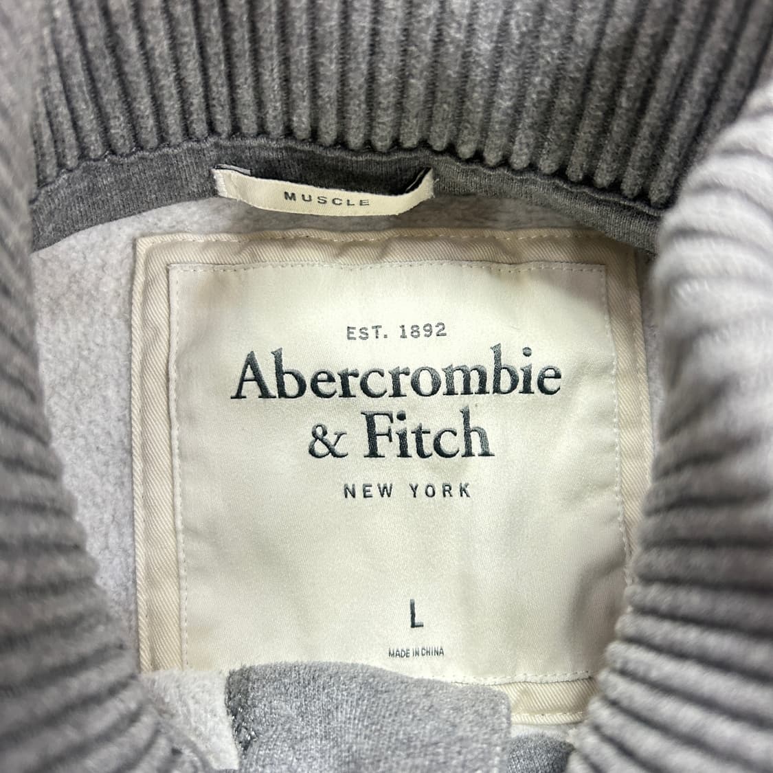 아베크롬비 그레이 버튼업 후드집업(L) 상품이미지2