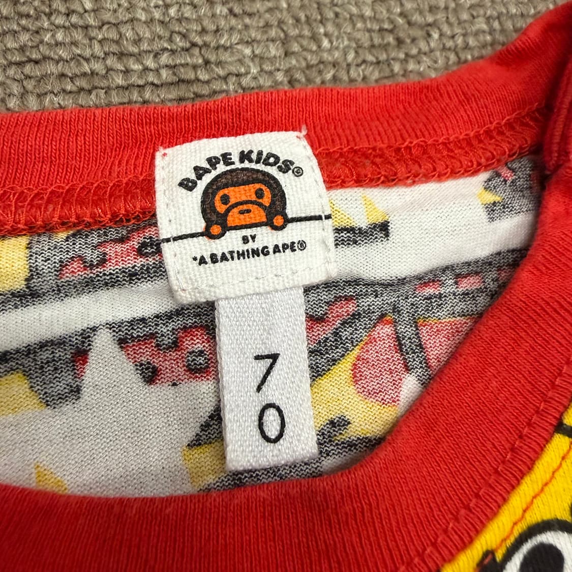 키즈 bape 베이프 퍼스트 멀티 베이비 마일로 바디수트 70 상품이미지2