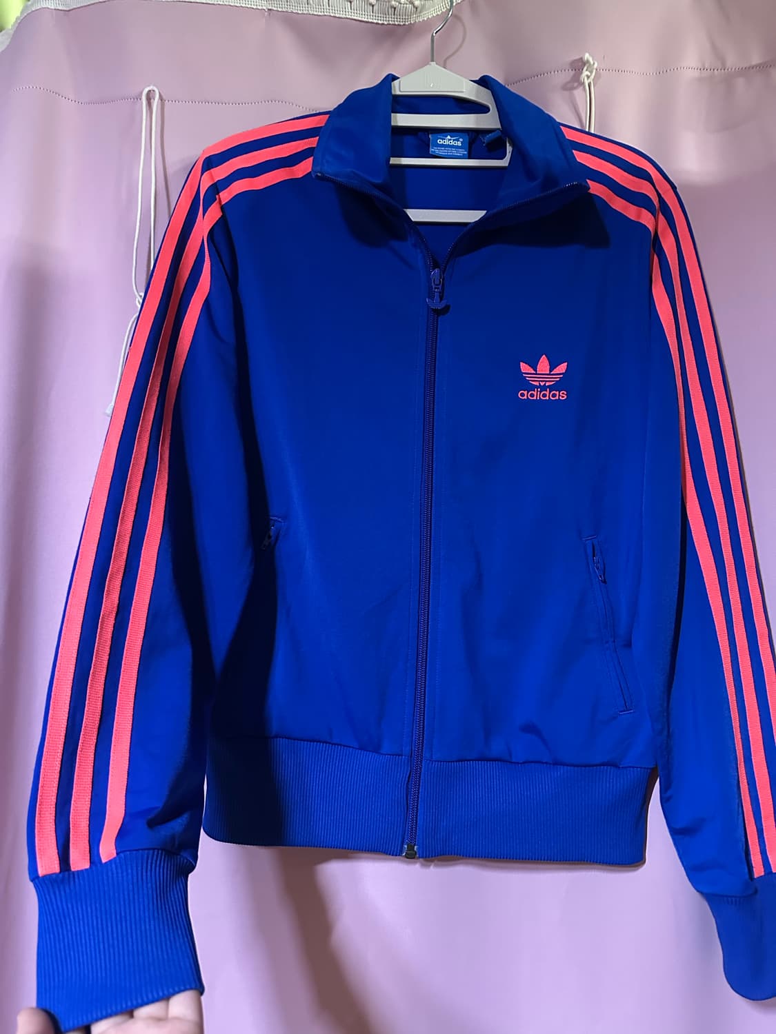 아디다스져지 아디다스 파이어버드 불꽃져지 집업 아디다스 블루 핑크 트랙탑 상품이미지2