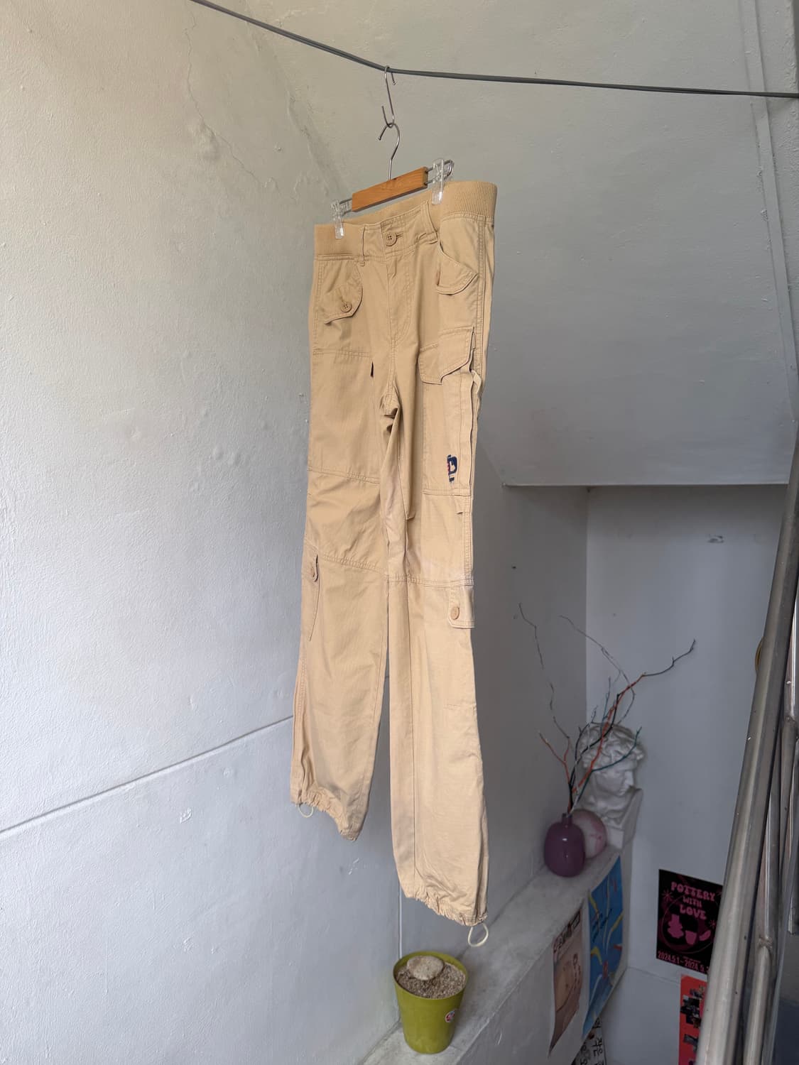 MLB 코튼 100% 카고 스트링 새깅 팬츠 상품이미지4