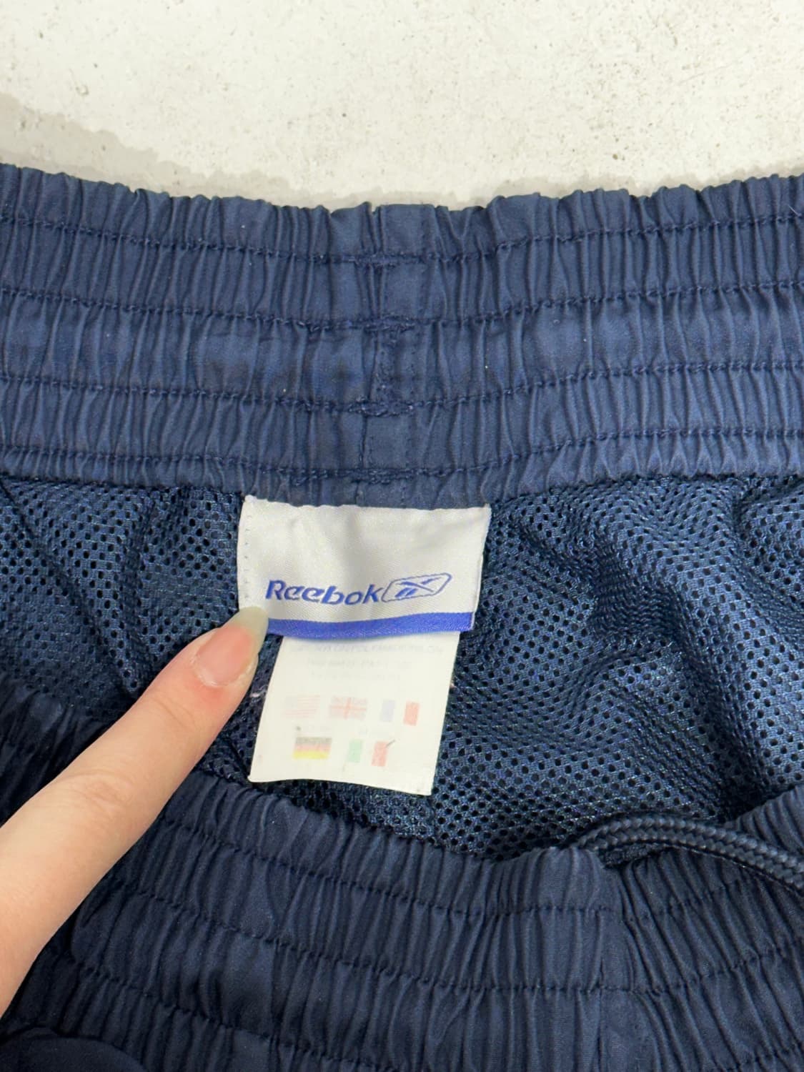 리복 네이비 와이드 화이트 사이드 라인 트랙 팬츠  상품이미지7