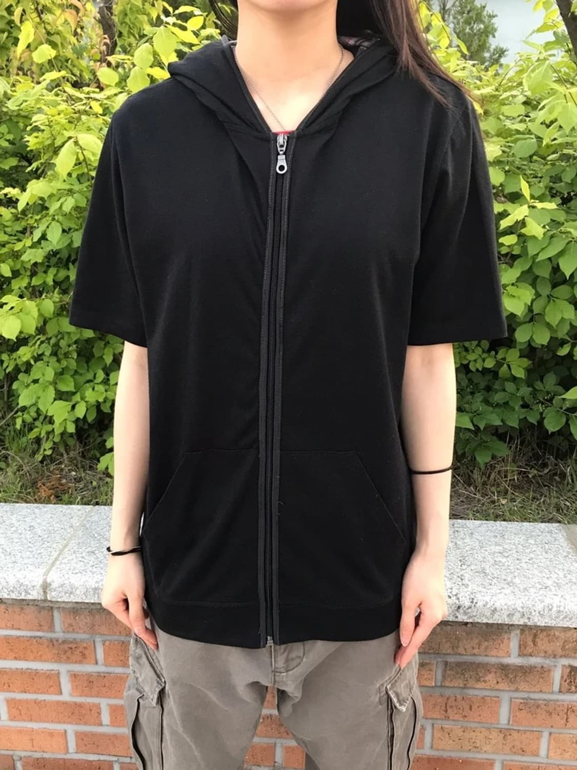Doublefocus Black Short Sleeve Hoodie 상품이미지2