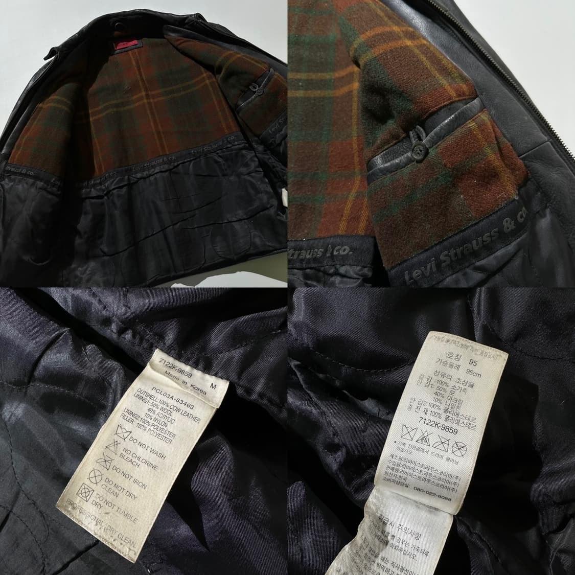 리바이스 카우 레더 소가죽 헤링턴 블루종 싱글 자켓 상품이미지9