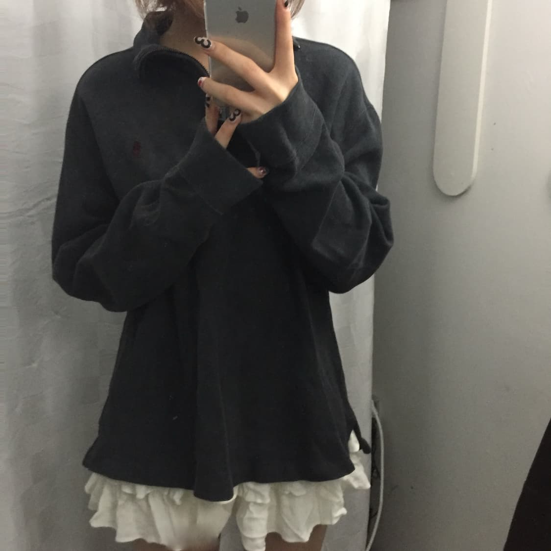 Polo 폴로랄프로렌 모리걸 차콜 니트 반집업 상품이미지1