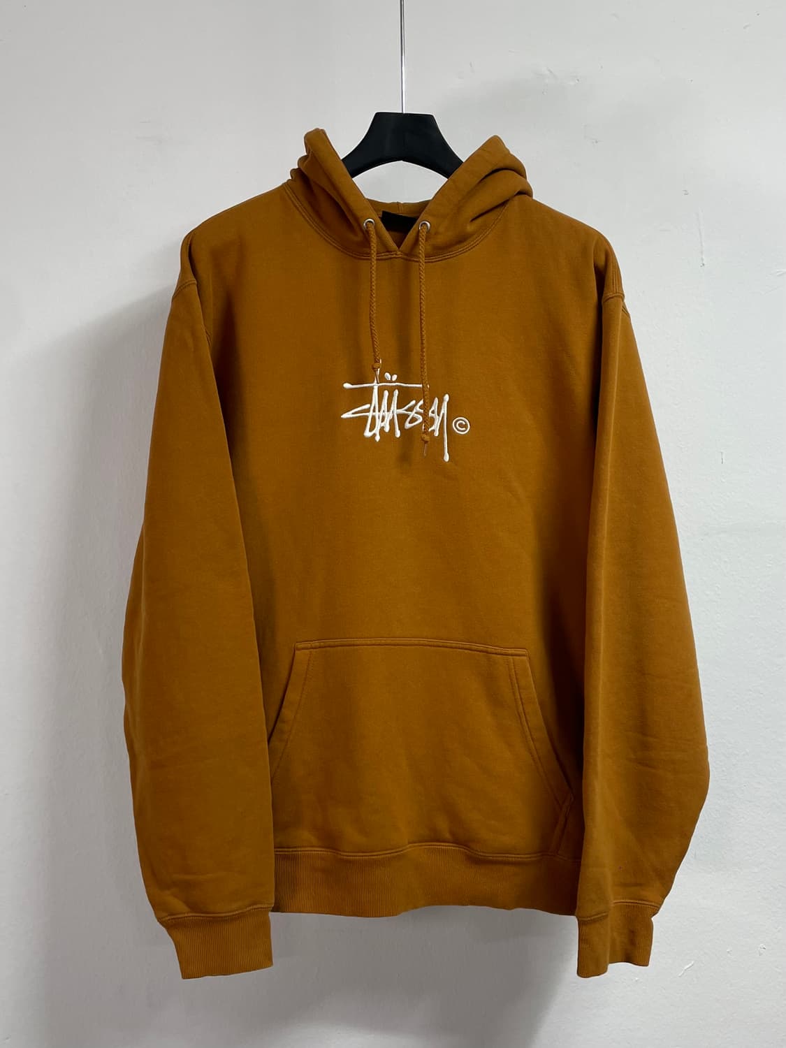스투시 스펠아웃 머스타드 오버핏 후드티  (on.225)   상품이미지1