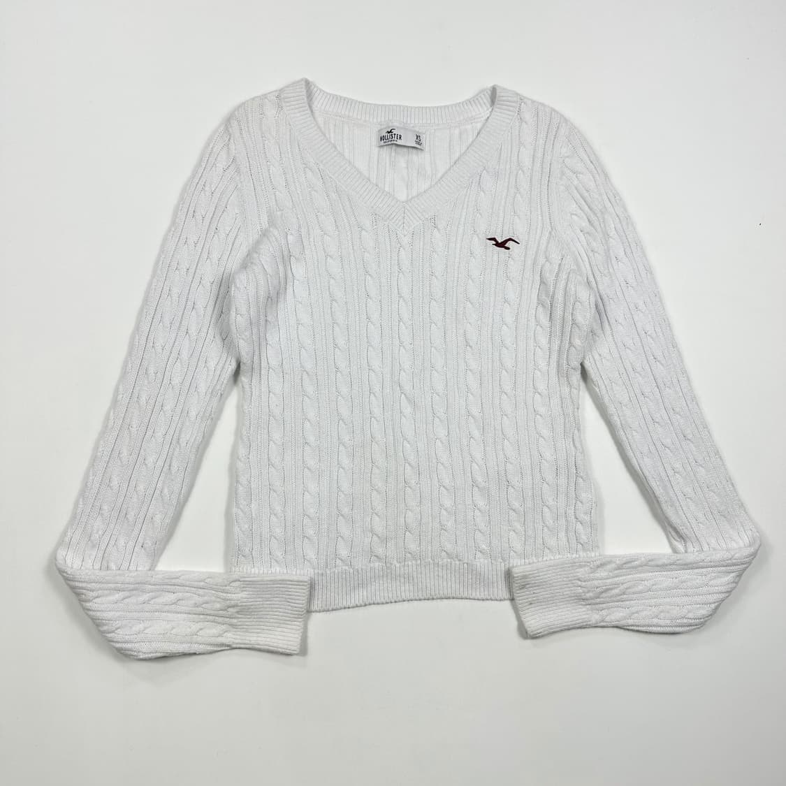 홀리스터 시그니처 로고 화이트 케이블 니트 (XS 여성추천) 상품이미지2
