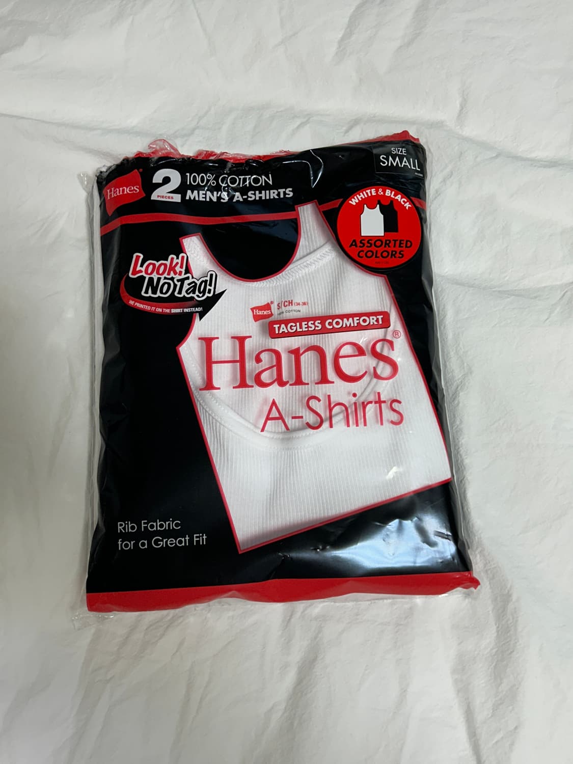 헤인즈 2P A-셔츠 탱크탑 블랙 X 화이트 상품이미지1