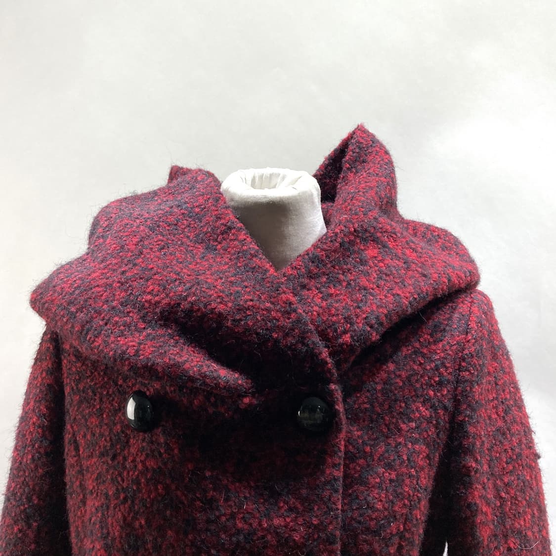 에고이스트 여성 후드 벨티드 울코트 레드 55 상품이미지2