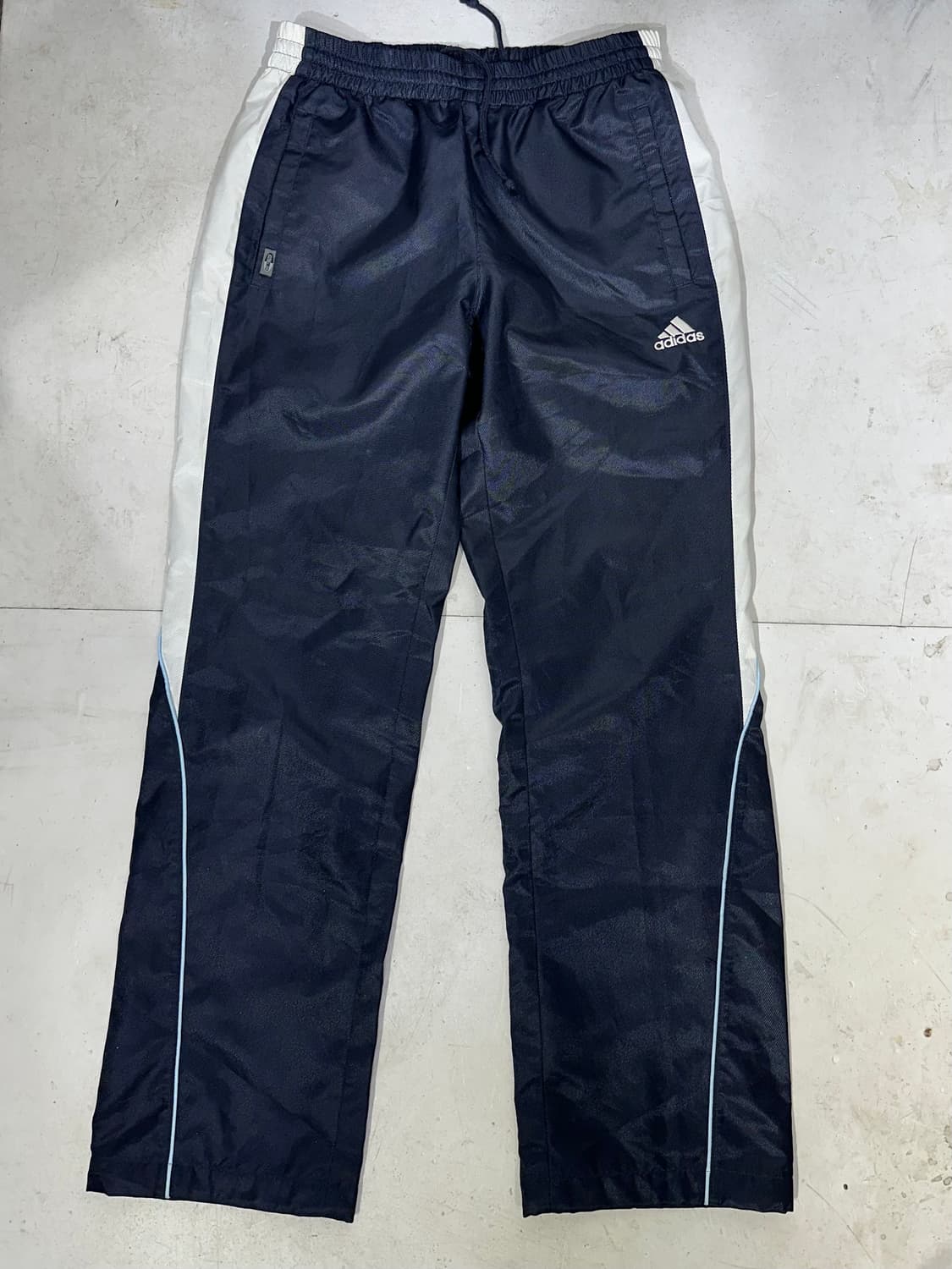  아디다스 네이비 화이트 사이드 라인 포인트 추리닝 바지 트랙 팬츠 L 상품이미지4
