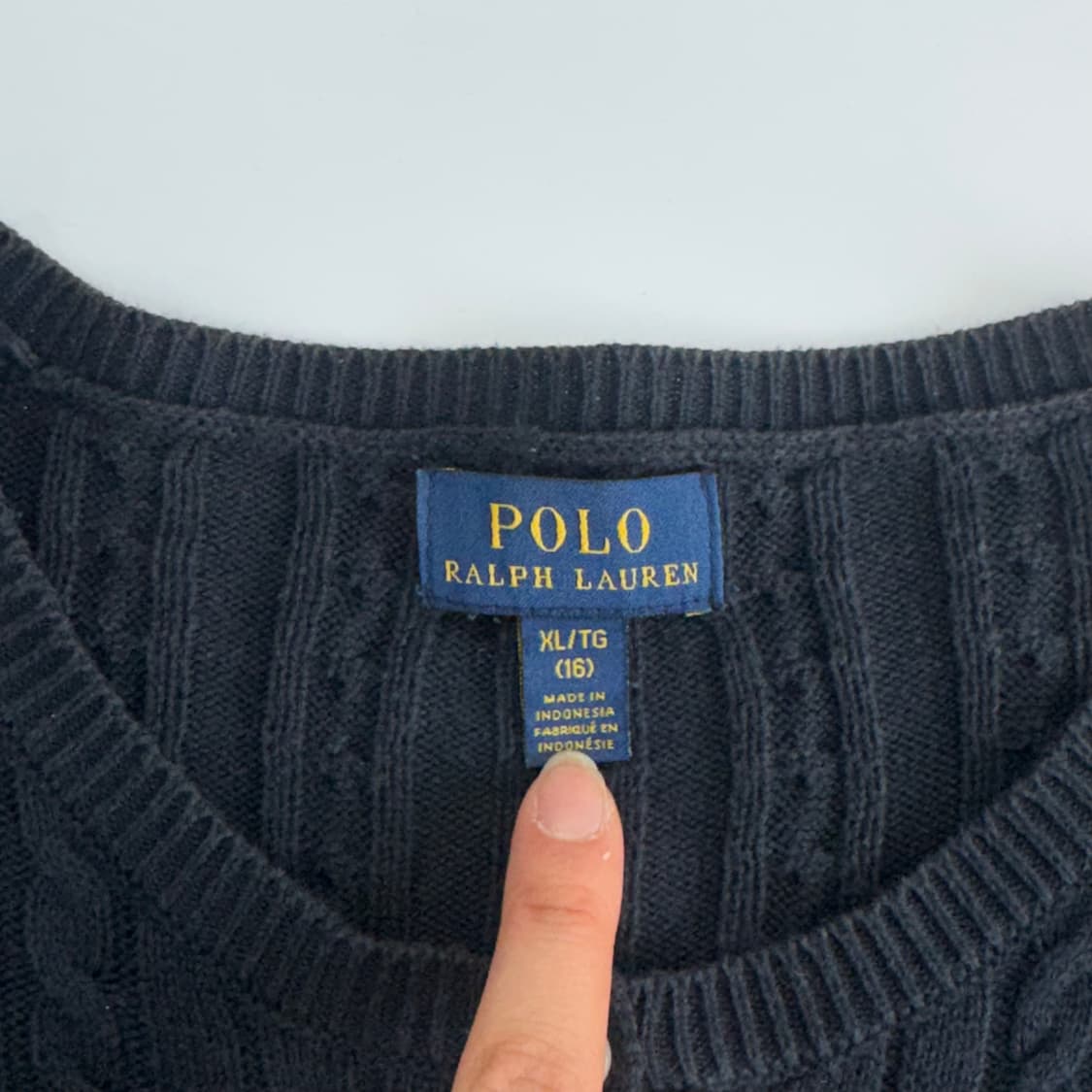 Polo 폴로 화이트 포니 네이비 케이블 니트 가디건 상품이미지5