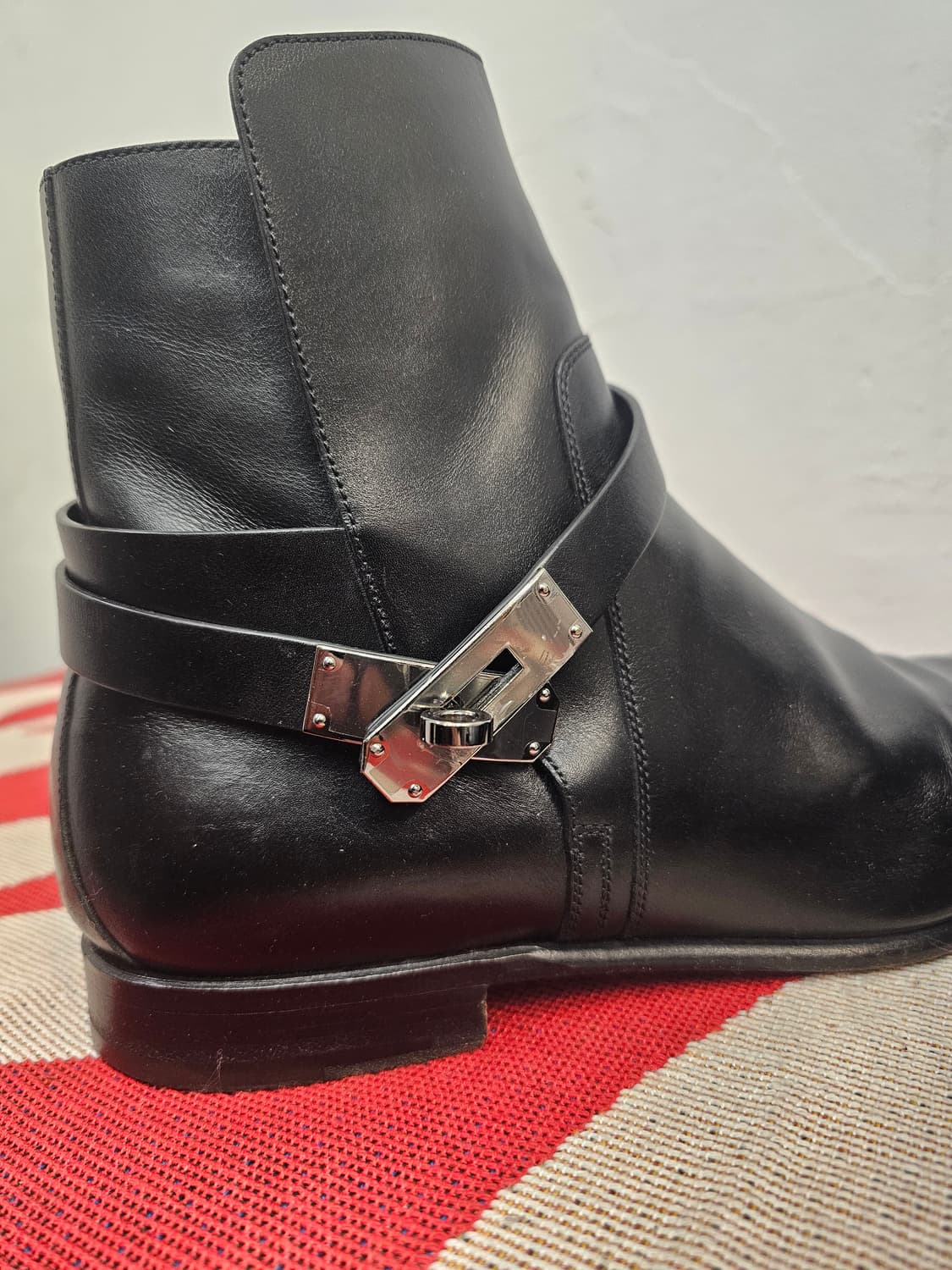 에르메스 카프스킨 레더 앵클 부츠 상품이미지7