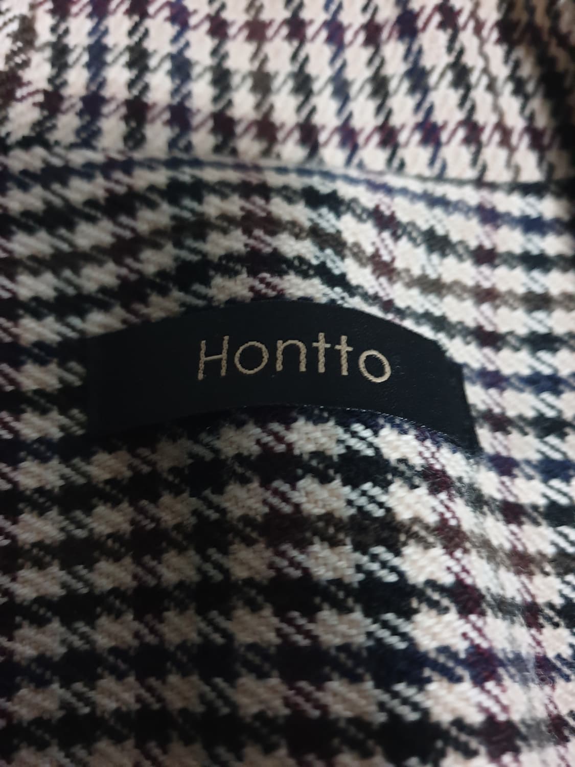 HONTTO 슬림핏 트위드 안감실크 울혼방 코트 (M) 상품이미지4