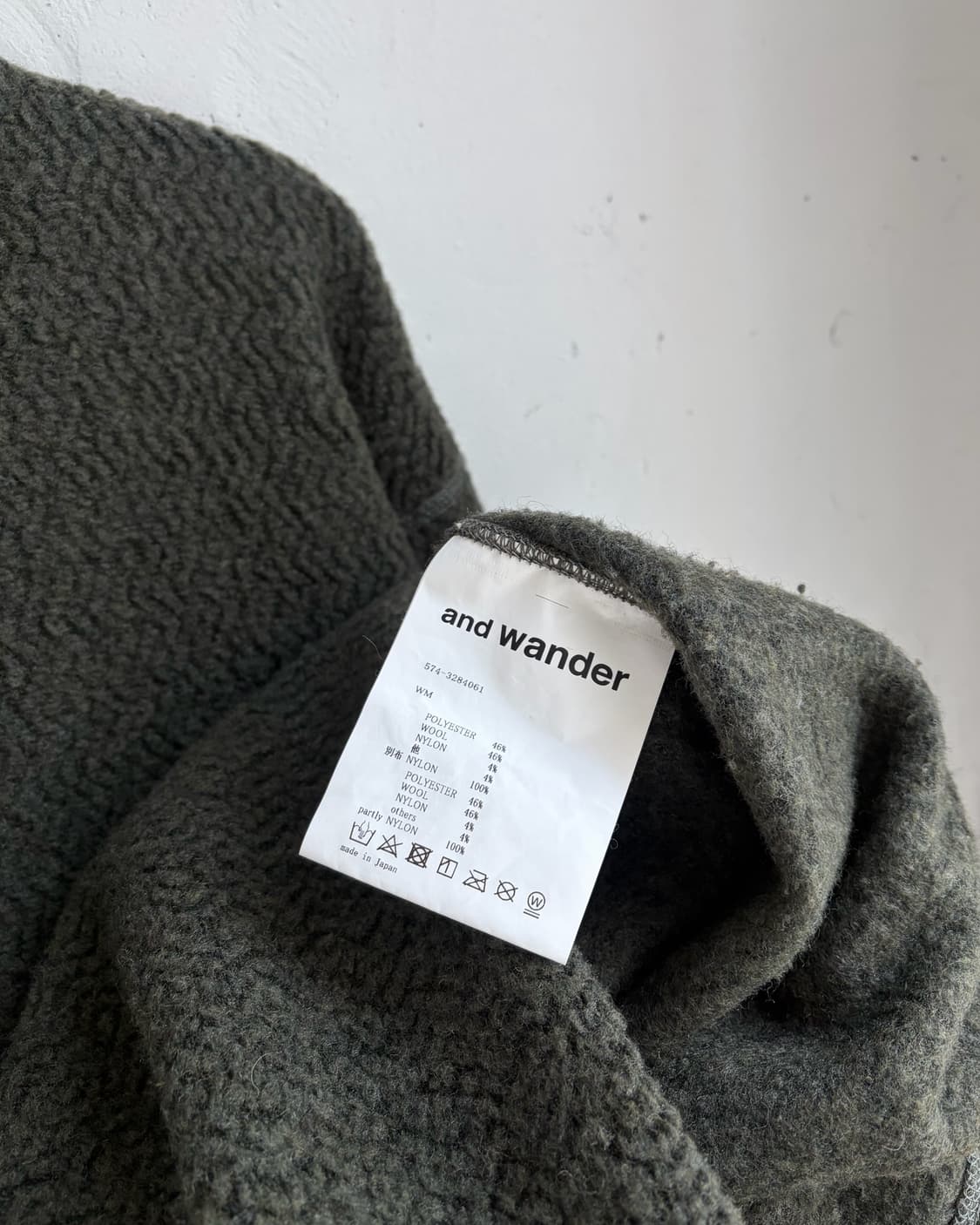 앤드원더 자가드 크루넥 후리스 상품이미지5