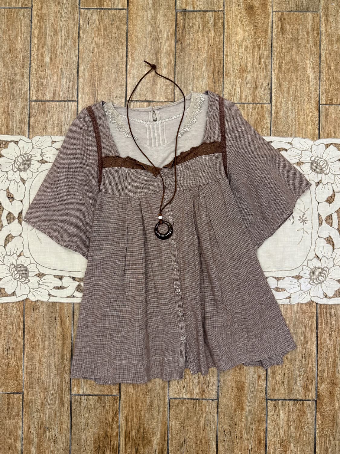 Lace Square Neck Blouse 0104 상품이미지1