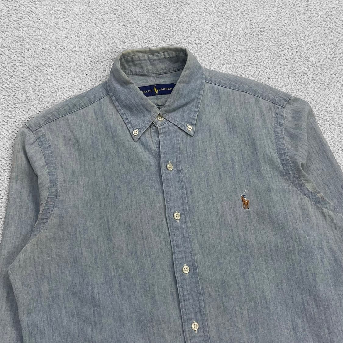 폴로 랄프로렌 포니 로고 샴브레이 데님 셔츠 상품이미지2